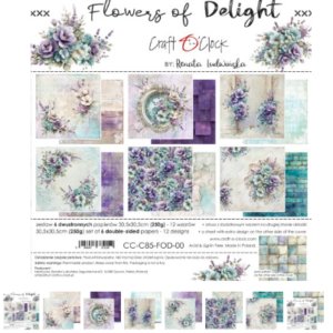 PAPIER SCRAPBOOKING-CRAFT-O-CLOCK-FLEURS DE DÉLICE - ensemble de papiers 30,5 x 30,5 cm