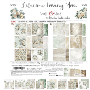 PAPIER SCRAPBOOKING-CRAFT-O-CLOCK-T'AIMER POUR LA VIE - Ensemble de papiers 20,3 x 20,3 cm - ASSORTIMENT