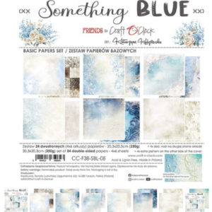 PAPIER SCRAPBOOKING-CRAFT-O-CLOCK-SOMETHING BLUE - set de papiers 20,3 x 20,3 cm - BASIC