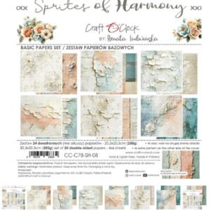 PAPIER SCRAPBOOKING-CRAFT-O-CLOCK-SPRITES OF HARMONY - set de papiers 20,3 x 20,3 cm - BASIC